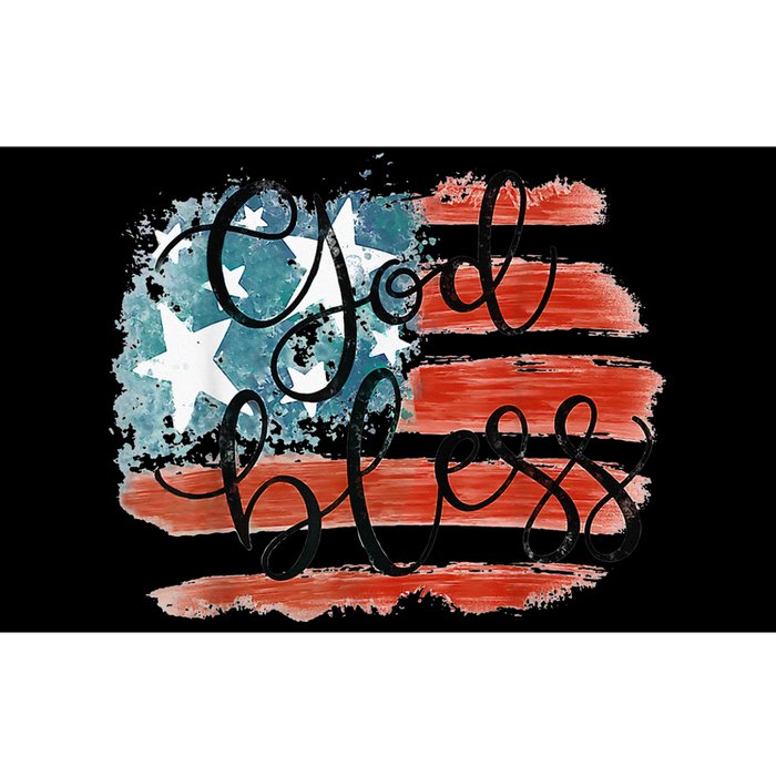 God Bless America Retro American Flag 4th Of July Patriotic Bumper Sticker