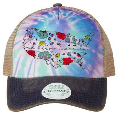 God Bless America Legacy Tie Dye Trucker Hat