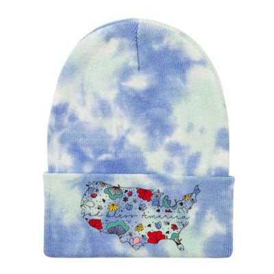 God Bless America Tie Dye 12in Knit Beanie