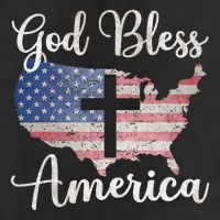 God Bless America 7 Panel Mesh Trucker Snapback Hat