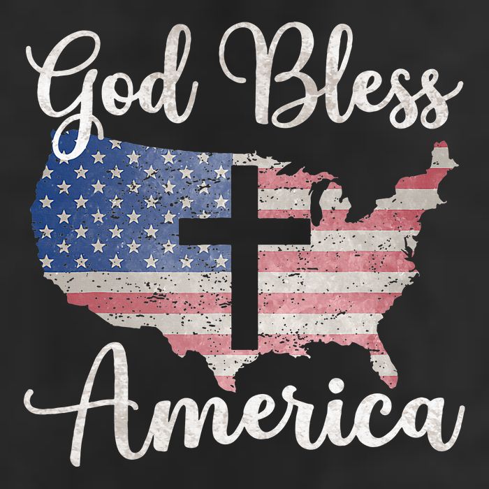 God Bless America 7 Panel Mesh Trucker Snapback Hat