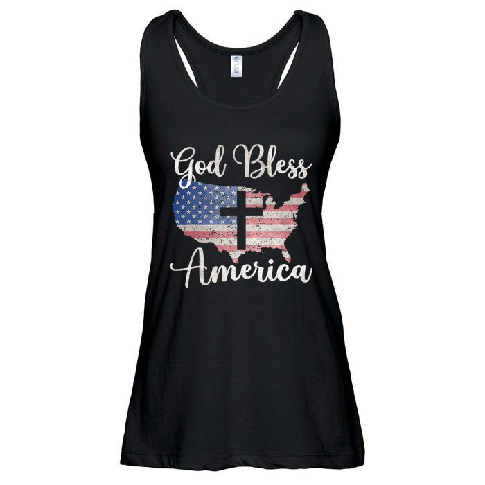 God Bless America Ladies Essential Flowy Tank