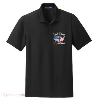 God Bless America Dry Zone Grid Polo