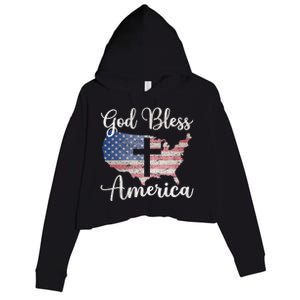 God Bless America Crop Fleece Hoodie