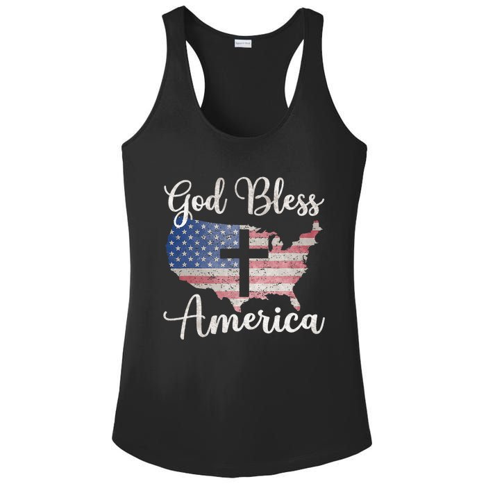 God Bless America Ladies PosiCharge Competitor Racerback Tank