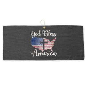 God Bless America Large Microfiber Waffle Golf Towel