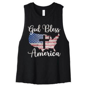 God Bless America Women's Racerback Cropped Tank