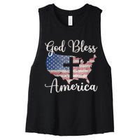 God Bless America Women's Racerback Cropped Tank