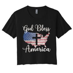 God Bless America Women's Crop Top Tee