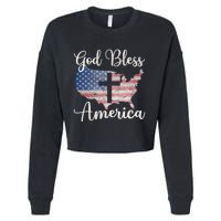 God Bless America Cropped Pullover Crew