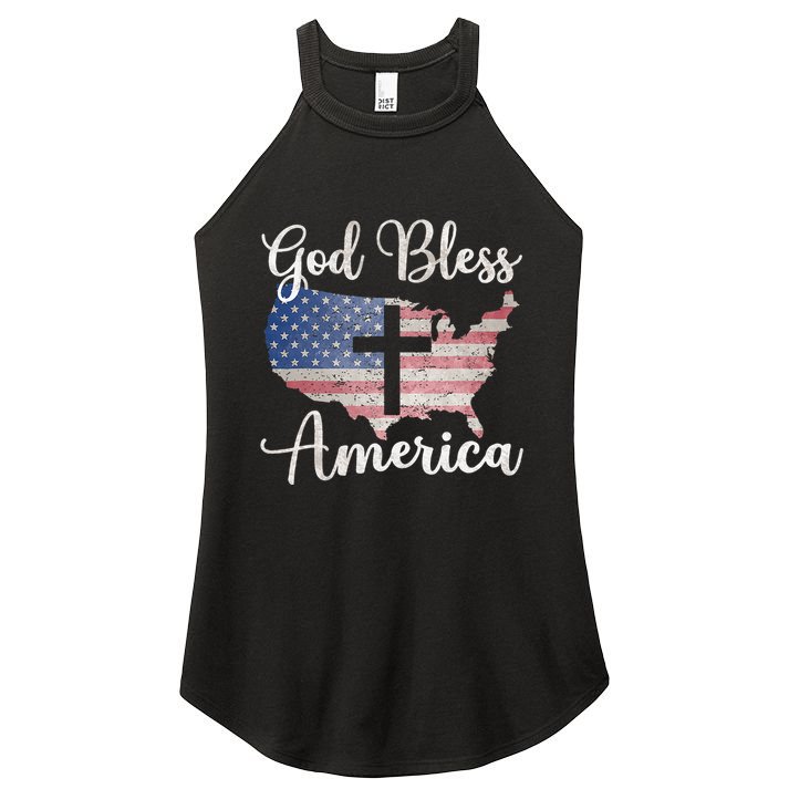 God Bless America Women's Perfect Tri Rocker Tank