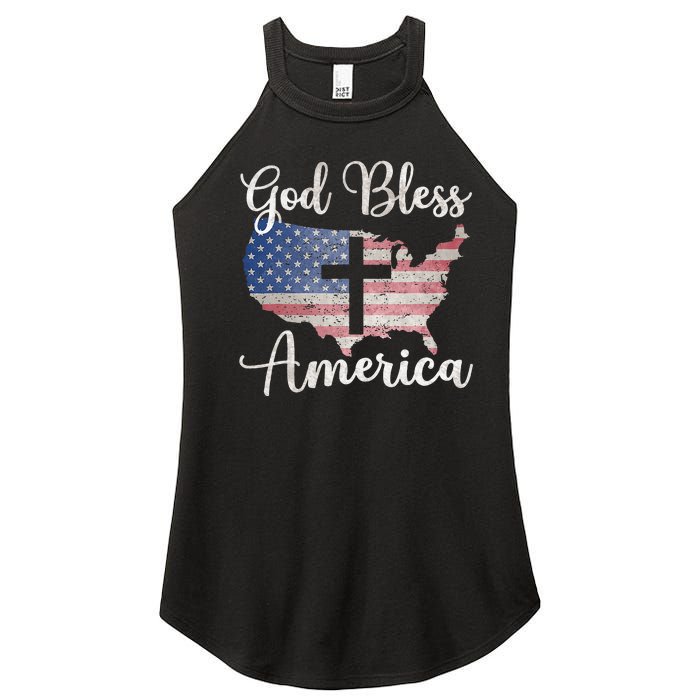 God Bless America Women's Perfect Tri Rocker Tank