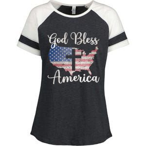 God Bless America Enza Ladies Jersey Colorblock Tee