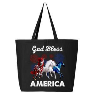 God Bless America Red White Blue Horses Gift 25L Jumbo Tote