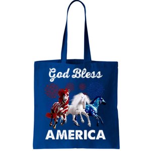 God Bless America Red White Blue Horses Gift Tote Bag