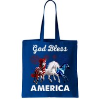 God Bless America Red White Blue Horses Gift Tote Bag