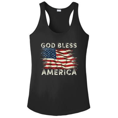 God Bless America USA Flag 4th of July Patriotic Ladies PosiCharge Competitor Racerback Tank