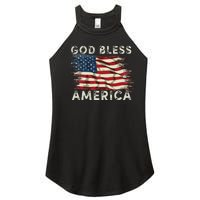 God Bless America USA Flag 4th of July Patriotic Women’s Perfect Tri Rocker Tank