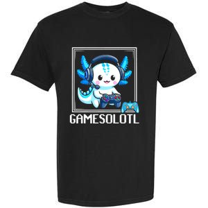 Gamesolotl Blue Axolotl Gaming Video Games Anime Games Garment-Dyed Heavyweight T-Shirt