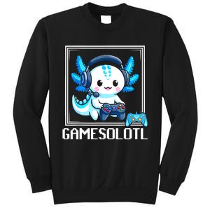 Gamesolotl Blue Axolotl Gaming Video Games Anime Games Sweatshirt