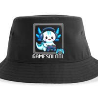 Gamesolotl Blue Axolotl Gaming Video Games Anime Games Sustainable Bucket Hat