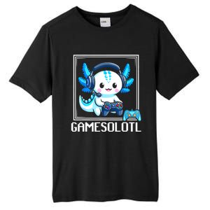 Gamesolotl Blue Axolotl Gaming Video Games Anime Games Tall Fusion ChromaSoft Performance T-Shirt