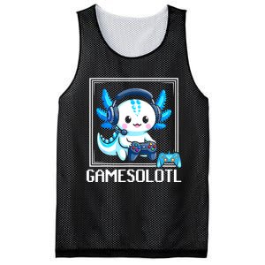 Gamesolotl Blue Axolotl Gaming Video Games Anime Games Mesh Reversible Basketball Jersey Tank