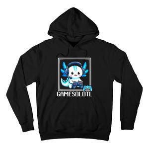 Gamesolotl Blue Axolotl Gaming Video Games Anime Games Tall Hoodie