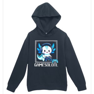 Gamesolotl Blue Axolotl Gaming Video Games Anime Games Urban Pullover Hoodie