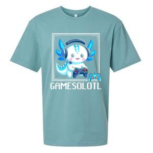 Gamesolotl Blue Axolotl Gaming Video Games Anime Games Sueded Cloud Jersey T-Shirt