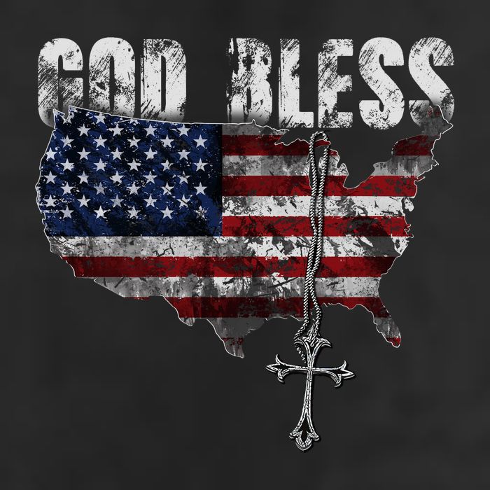 God Bless America 7 Panel Mesh Trucker Snapback Hat