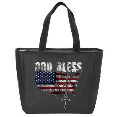 God Bless America Zip Tote Bag
