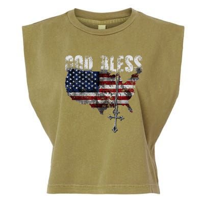 God Bless America Garment-Dyed Women's Muscle Tee