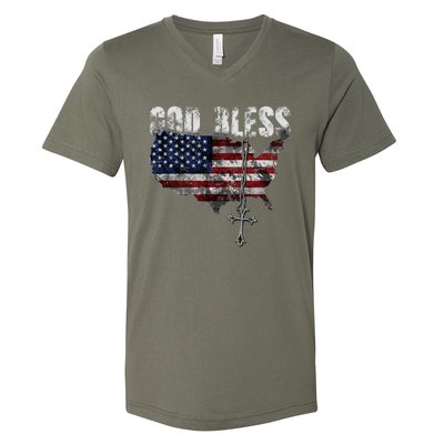 God Bless America V-Neck T-Shirt