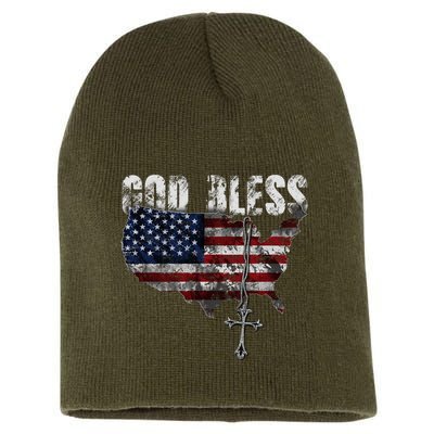 God Bless America Short Acrylic Beanie