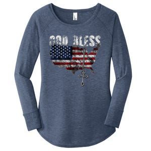 God Bless America Women's Perfect Tri Tunic Long Sleeve Shirt