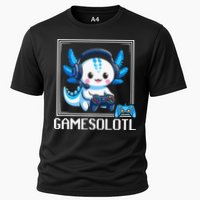 Gamesolotl Blue Axolotl Gaming Video Game Cooling Performance Crew T-Shirt