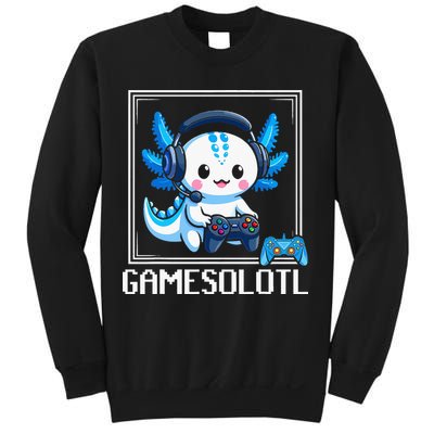 Gamesolotl Blue Axolotl Gaming Video Game Sweatshirt