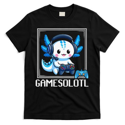 Gamesolotl Blue Axolotl Gaming Video Game T-Shirt