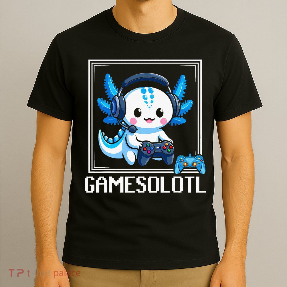 Gamesolotl Blue Axolotl Gaming Video Game T-Shirt