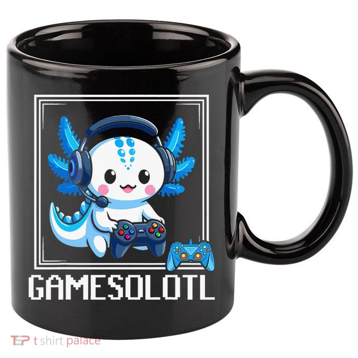 Gamesolotl Blue Axolotl Gaming Video Game 11oz C Handle Ceramic Mug
