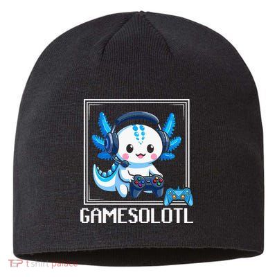 Gamesolotl Blue Axolotl Gaming Video Game Sustainable Beanie