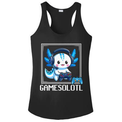 Gamesolotl Blue Axolotl Gaming Video Game Ladies PosiCharge Competitor Racerback Tank