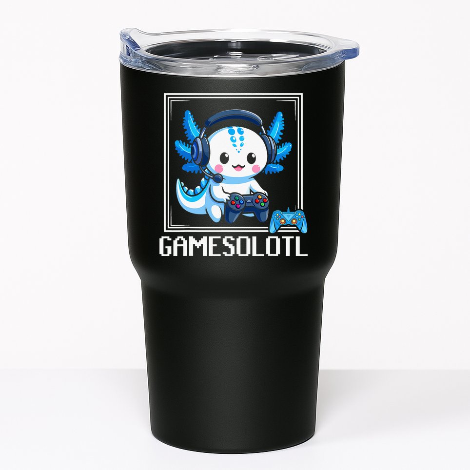 Gamesolotl Blue Axolotl Gaming Video Game Tumbler