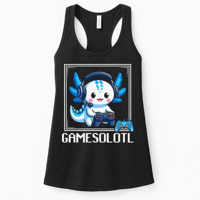 Gamesolotl Blue Axolotl Gaming Video Game Womens Tank Top