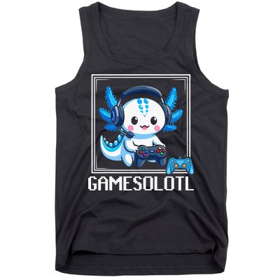 Gamesolotl Blue Axolotl Gaming Video Game Tank Top