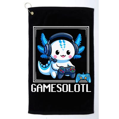 Gamesolotl Blue Axolotl Gaming Video Game Golf Towel