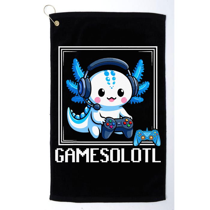 Gamesolotl Blue Axolotl Gaming Video Game Golf Towel