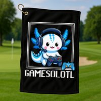 Gamesolotl Blue Axolotl Gaming Video Game Golf Towel