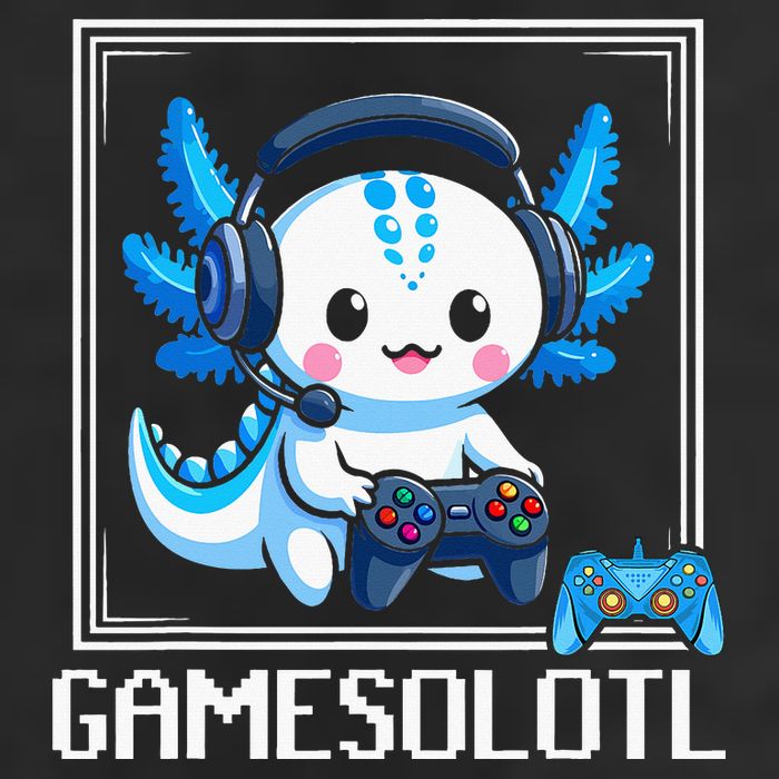 Gamesolotl Blue Axolotl Gaming Video Game Golf Towel